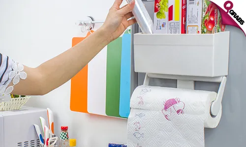 Magnetic Storage Rack with Attached Paper Towel Holder!